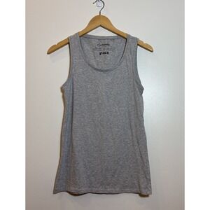 PACT Womens Medium Organic Cotton Stretch Scoop Neck Tank Top Heather Grey Gym
